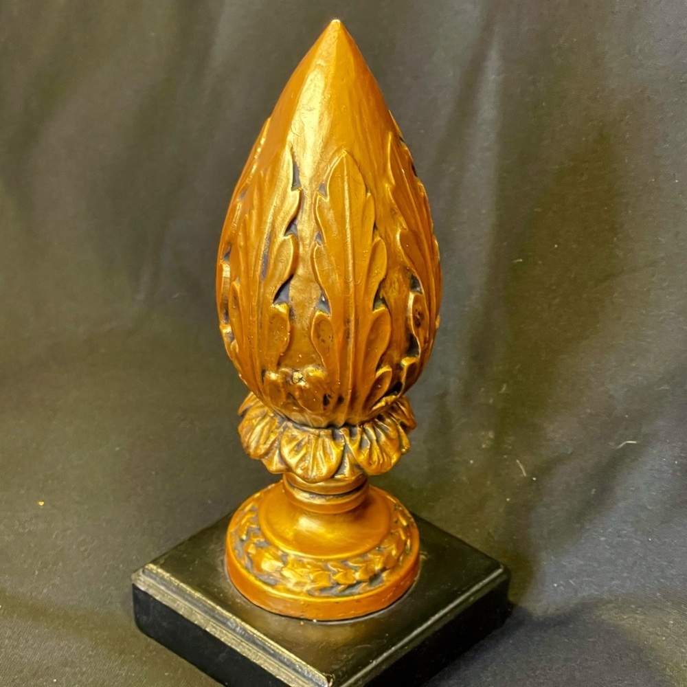 ✨ Classic Gold Finial Sculpture on Black Wooden Base